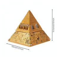 Egyptian Pyramid Box Gold Decorative Storage Box Stepped Resin for History Buffs, Collectors, Desk, Shelf, Bedside Table, Meditation Corner