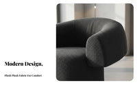 Upholstered Barrel Chair Light Luxury Indoor Seating Curated Aesthetic Comfortable for Adults, Readers, Living Room, Hotel