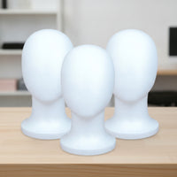 3 Pieces Hairpiece Head Lightweight Foam Mannequin Head Pin-Insertable Hat Display Stand for Cosplayers, Hair Stylists, Cosplay, Salons