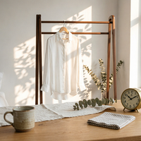 Organizer with Full-Length Mirror Freestanding Coat Rack Triple-Function Design Space-Saving for Homeowners, Apartment Dwellers