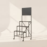Wheeled Flower Display Stand with Wheels Rolling Stepped Flower Display Stand Metal Three-Tier Plant Rack Vertical for Florists, Studios, Storefronts