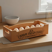 Solid Wood Egg Tray Individual Slots Wooden Egg Box Natural Material for Camping