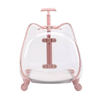 Cat Carrier with Wheels Portable Transparent Pet Carrier with Wheels Adjustable