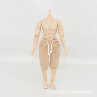 1/12男宽肩休闲裤强壮体打底6寸兵人素体娃衣肌肉强壮T恤运动服饰
