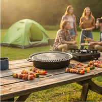 Korean BBQ Grill Pan Easy to Clean Cookware Even Heating for Outdoor