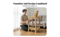 Space-Saving Solid Wood Cat Tree Sturdy Design Multi-Level Cat Tree Scratch-Resistant Sisal Rope Pet Furniture Easy Assembly for Indoor Cats, Kittens, Apartment Dwellers, Small Areas, Indoors, Living Room, Bedroom