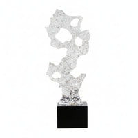 Resin Sculpture Clear Sculpture with Base Minimalist Stone Ornament for Interior Designers, Living Room