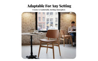 Woven Cord Seat Chair Nordic and Aesthetic Dining Seating Sturdy Wood Frame Floor Protection Pads for Adults, Homeowners, Hotel