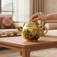 Miniature Teapot with Lid Decorative Ornament Artisanal for Collectors