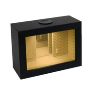 Wooden Shadow Box with Light Deep Endless Mirror Frame Shielded for Tabletop