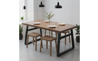 Sturdy Rectangular Dining Table Streamlined Dining Table with Adjustable Feet Industrial Furniture Minimalist for Cafes