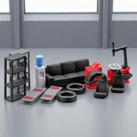 Colored Finish 1/64 Scale Garage Set Molded Definition Garage Accessory Set Realistic Tool Rack Highly Detailed