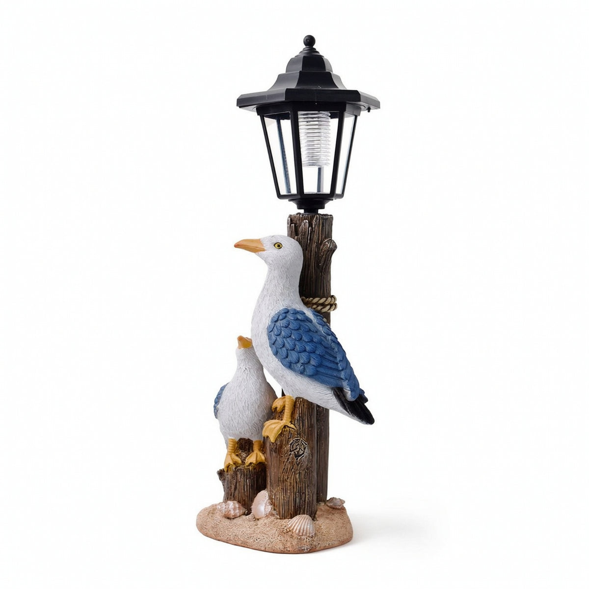 Solar Lantern with Bird Base Delightful Bird Figurine Light Warm for Yard