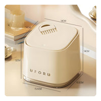 Mini Trash Can with Lid Compact Tabletop Waste Bin Plastic for Vanity