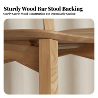 Bar Stool with Backrest Modern Design Counter Chair Built-in Footrest Stable Wide Base for Homeowners, Restaurant, Cafe