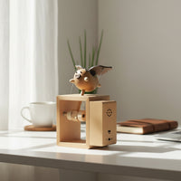 Hovering Piglet Music Box Wood Wooden Music Box Whimsical Wooden Sculpture for Collectors, Desks, Shelves, Bedrooms