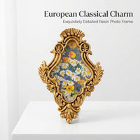 Ornate Resin Photo Frame, Vintage Wall Hanging Tabletop Display, Antique Gold Picture Frame for Home - Image 3