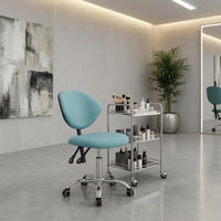 Adjustable Swivel Stool Upholstered Adjustable Rolling Stool Compact