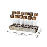 Test Tube Holder with Wooden Stand Vertical Glass Tube Holder Compact