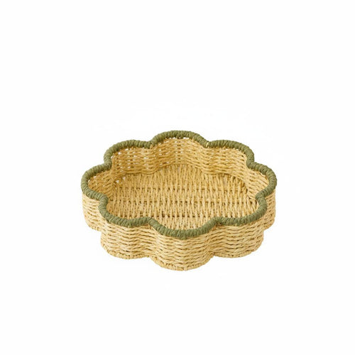 2 Pieces Paper Rope Basket Natural Look Rattan Tray Basket Eco-Friendly