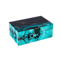 Jewelry Box with Velvet Lining Marble-Style Jewelry Storage Box Glossy Organizer for Women, Collectors