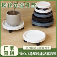 花盆托盘带轮花盆垫圆形万向轮底座滚轮移动圆底盘底托垫底接水盘