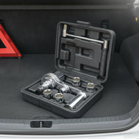 Compact Wrench Kit with Case Heavy Duty Tire Lug Nut Wrench Convenient Tire Changer Manual for Car Owners