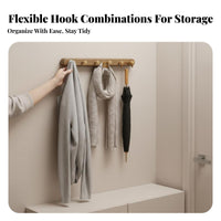 Retractable peg Rack Easy to Install Wall Hanger Space-Saving for Homeowners