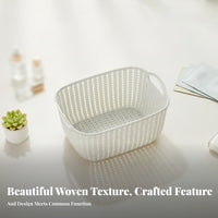 Wicker& design Organizing Box adaptable Storage Basket Decorative for Dorm Room