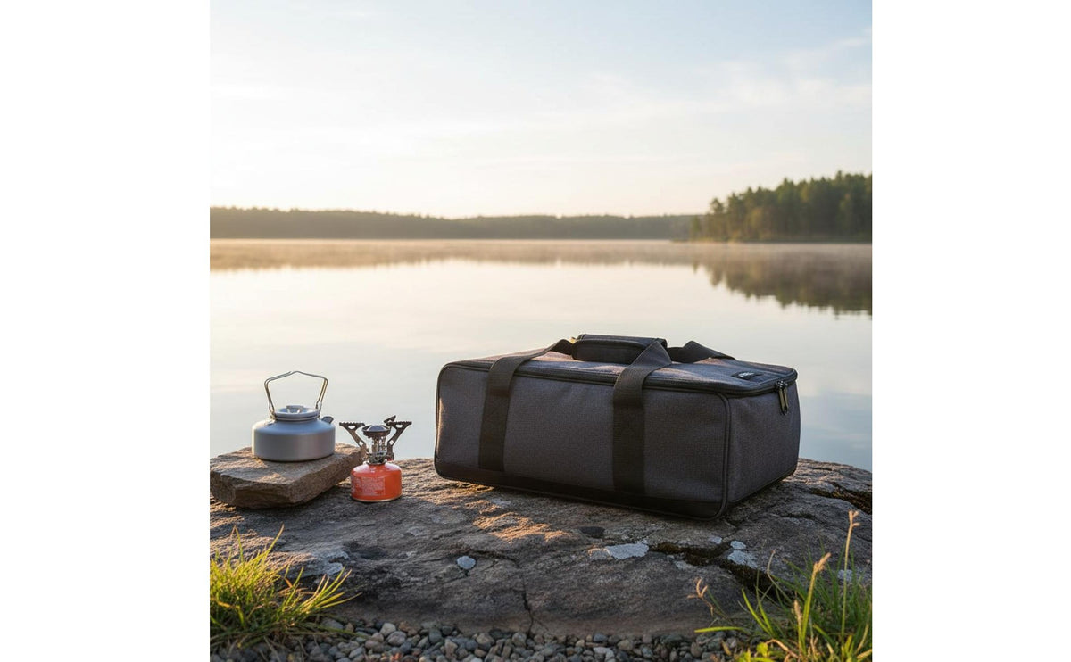 Outdoor Cookware Storage Bag Outdoor Cooking Equipment Bag Adjustable Dividers Camping Cooking Device Carrying Case for Campers, Road Trips