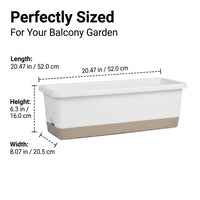 Self Watering Planter Box for Vegetables, Wicking Bed Planter Box Outdoor, Rectangular Self Watering Pot for Herbs