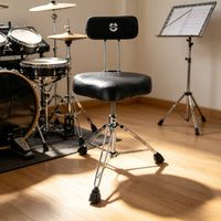 Drum Stool with Backrest Height Adjustable Drum Throne with Backrest Ergonomic Furniture for Keyboard Instrumentalists, Stage Performance