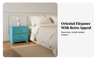 Chinese design End Table Antique Finish Bedside Storage Unit Multi-Functional Space-Saving Design for Homeowners, Adults