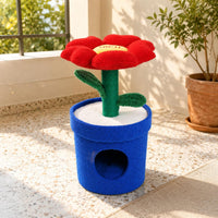 Flower-Pot Cat House Cylindrical Base Flower-Pot Cat House Tree Soft-Covered Cover Animal Furniture