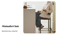 Curved rear High Stool Modern Minimalist Design Counter Chair Built-in Footrest Easy Assembly for Interior Designers, Homeowners