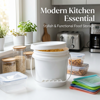 4L Food Storage Container with Lid, Airtight Food Storage Bucket, Kitchen Storage Boxes with Lids fo - Image 4