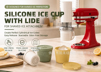 亚马逊新品圆柱冰格适用于kitchenaid刨冰附件硅胶冰杯带盖冰模