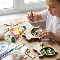 DIY Easter Ornament Kit Ready to Paint Three-Dimensional Wooden En Scene Craft Handmade Fun Three-Dimensional Wooden Painting Craft for Children
