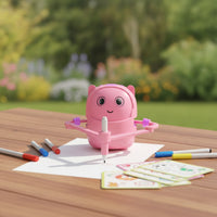 Robot with Drawing Arm Interactive Drawing Robot Doodle Bot Creative Art Toy Screenunplugged for Children, Tabletop, Playroom