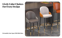 Upholstered Backrestrest Tavernstool Factory-Inspired Design Bar Stool Sturdy Wood Frame Nordic Design for Adults, Cafe