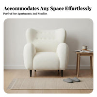 Upholstered Barrel Chair Nordic Design Oversized Round Armchair Plush Texture Comfortable for Perusing Corner, Bedesignoom