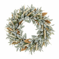 DoorWreath Artificial Lamb Ear Wreath Waterproof Home Decor for Front Door