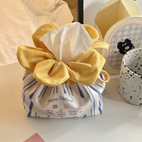 Cute 3D Bow Tissue Box Cover, Floral Print, Tabletop