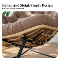 Soft Cushion Nestdesign Rocking Chair Non-Slip Foot Pads Upholstered Rocking Chair Sturdy Construction Indoor Seating High Back Support for Home Decorators, Homeowners, Living Room, Balcony, Bedroom, Reading Nook