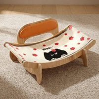 Cat Scratcher Sofa Wooden Frame Sisal Cat Scratcher Bed Four Legged Design Animal Furniture
