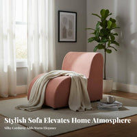 Caterpillar-Shaped Lounge Chair Soft Fabric Upholstery Upholstered Lounge Chair Ergonomic Shape No Assembly Required for Bedroom