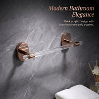 Waterproof Towel Bar for Small Space Organization, Wall Mounted Acrylic Storage Rack for Bathroom, Punch-Free Damage-Free Design for Homeowners