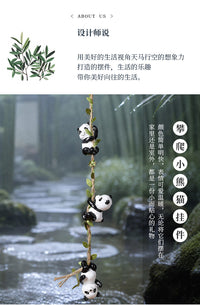 创意可爱攀爬熊猫动物摆件户外庭院花园树上阳台造景布置装饰挂件