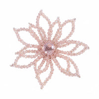 Intricate Design Crystal Flower Embellishment Korean Design Beaded Snowflake Applique Handmade Sew-on Crystal Flower Elegant for Jewelry Makers, Clothing Decoration, Hair Accessories