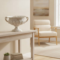Urn Planter with Scroll Handles Distressed Flower Container Rustic for Mantel